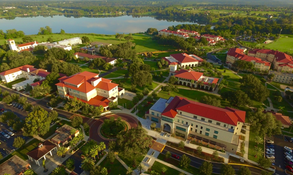 Aerial view of a portion of Saint Leo University’s campus, 33701 County Road 52, St. Leo, FL.