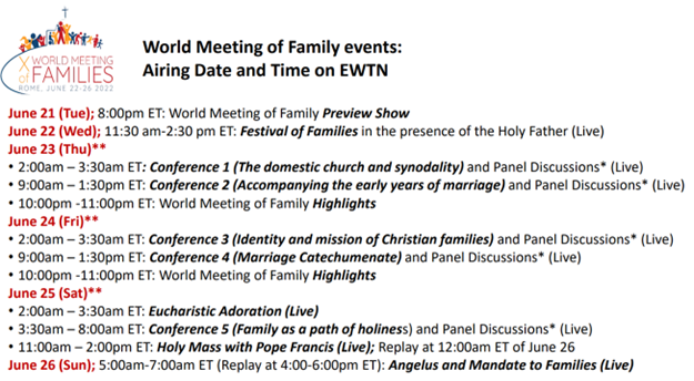 World Meeting of Family Events