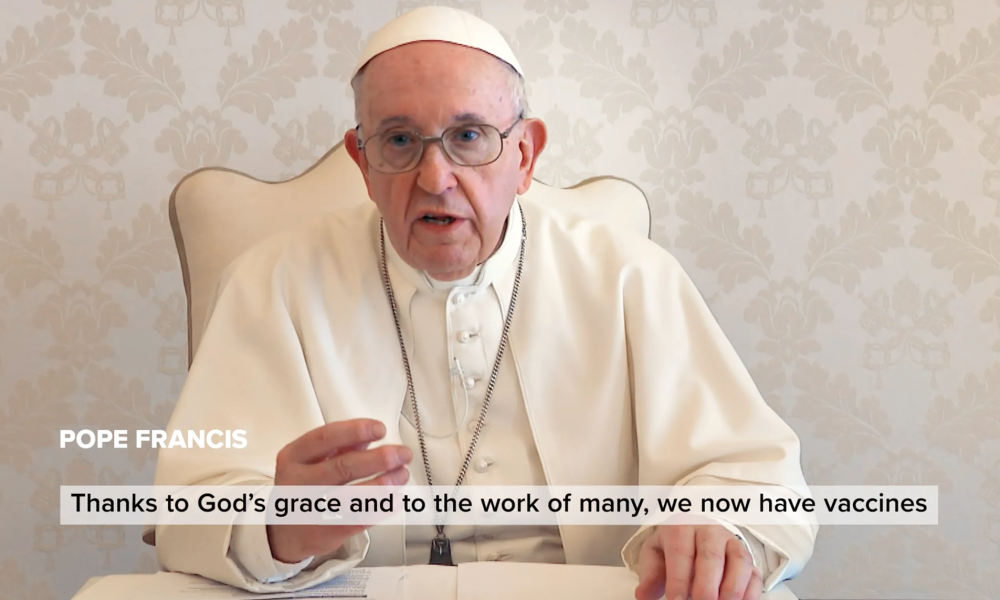 Pope Francis speaking on vaccines