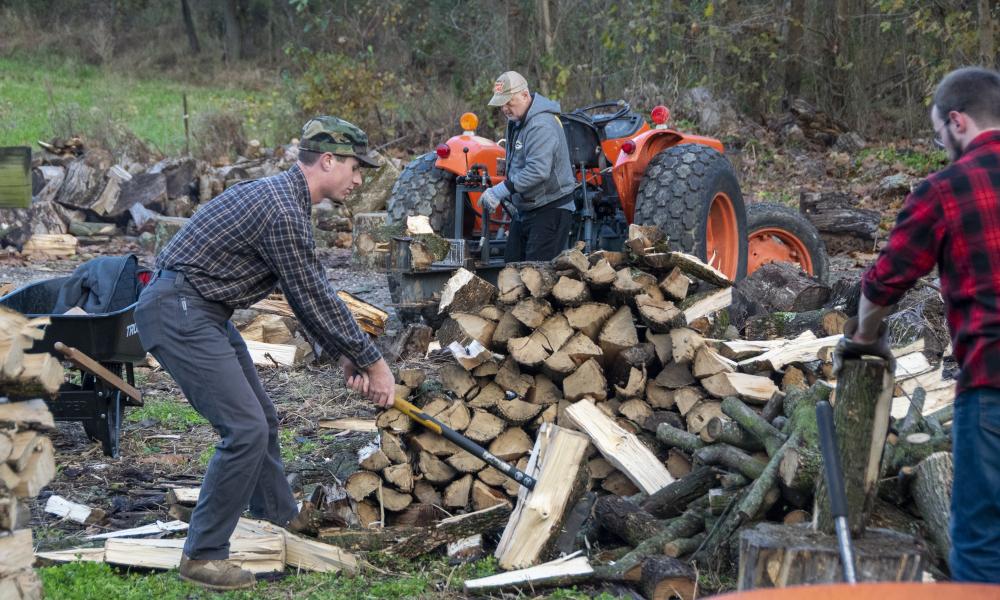 Seminarians Chop Wood to Help Rural Neighbors Stay Warm