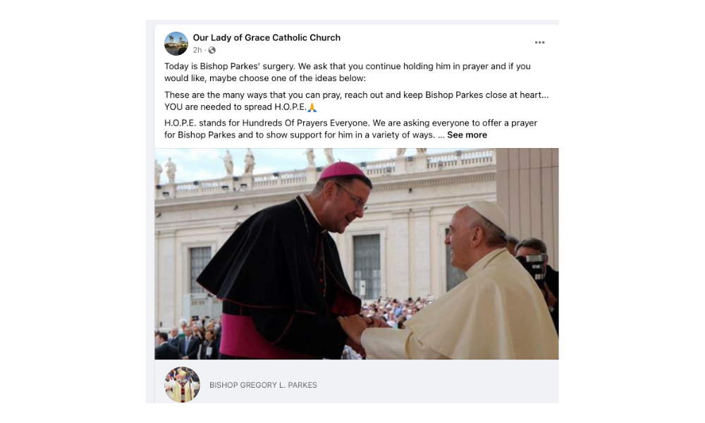 Outpouring of Prayers for Bishop Parkes 13