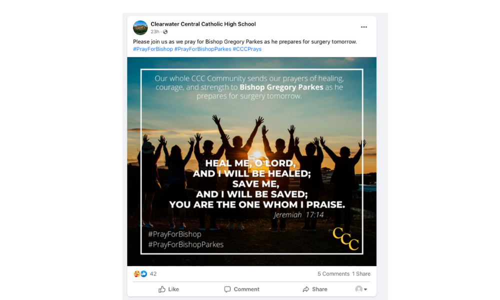 Outpouring of Prayers for Bishop Parkes 14