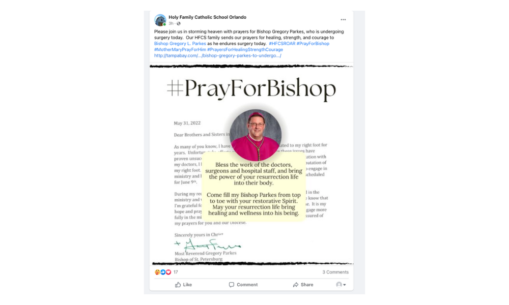 Outpouring of Prayers for Bishop Parkes 12