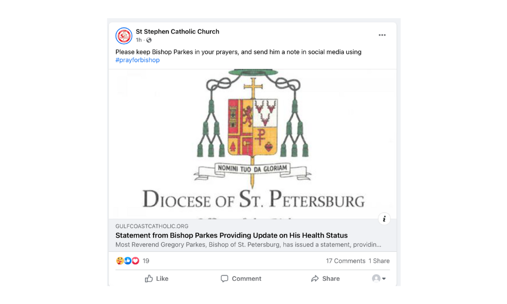 Outpouring of Prayers for Bishop Parkes 17