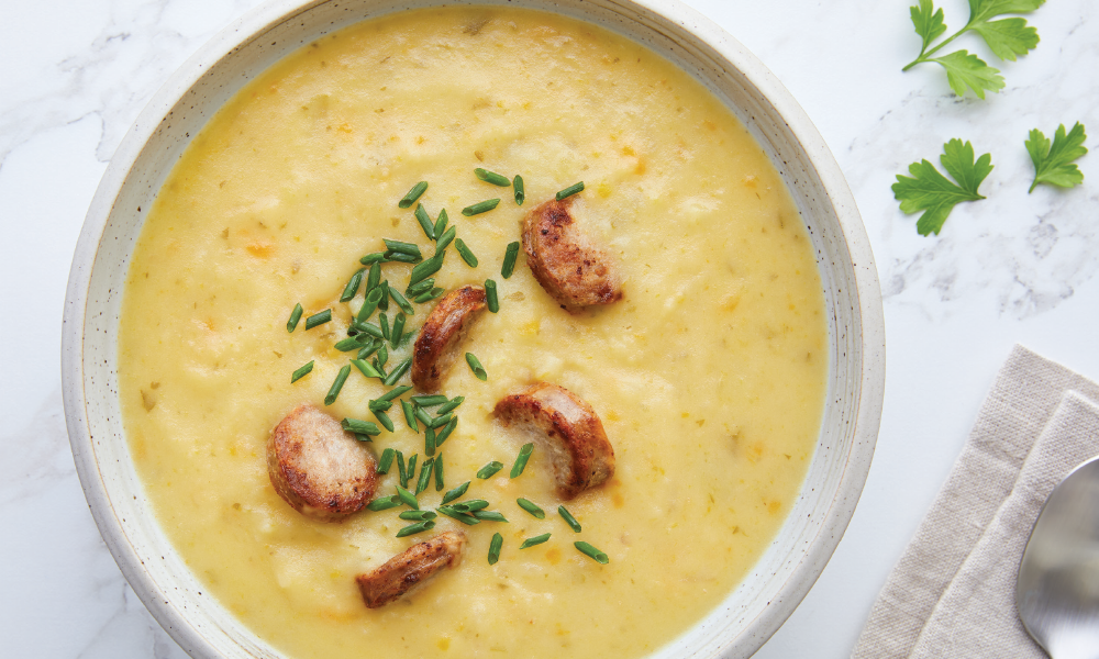 Bowl of German potato soup