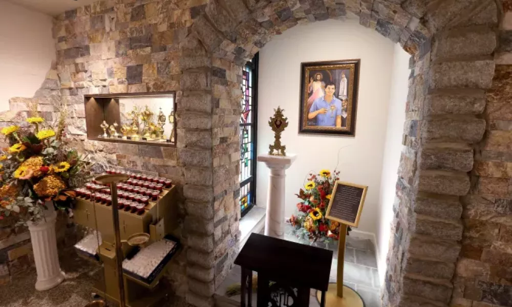 The Blessed Carlo Acutis shrine at St. Dominic Parish in Brick, New Jersey. Photo by Thomas P. Costello II