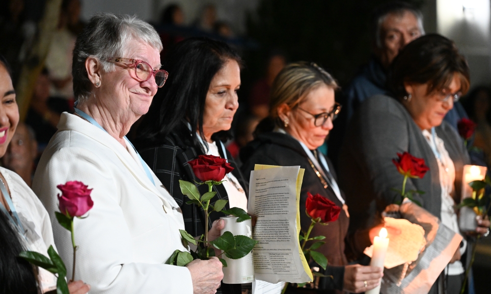 Georgia Pashley, a member of St. Rita Parish, at St. Cecelia Catholic Church in Clearwater, on October 18, 2023, during the covenant of love consecration. Photo by Keishla Espinal