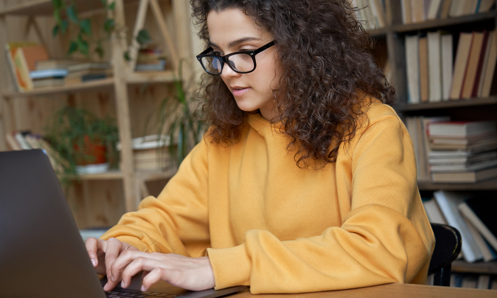 Girl at computer