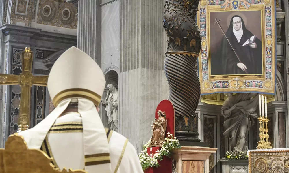 Pope Francis at the canonization of María Antonia of St. Joseph — known affectionately in the pope’s home country as “Mama Antula” on Feb. 11, 2024. | Photo by Vatican Media.