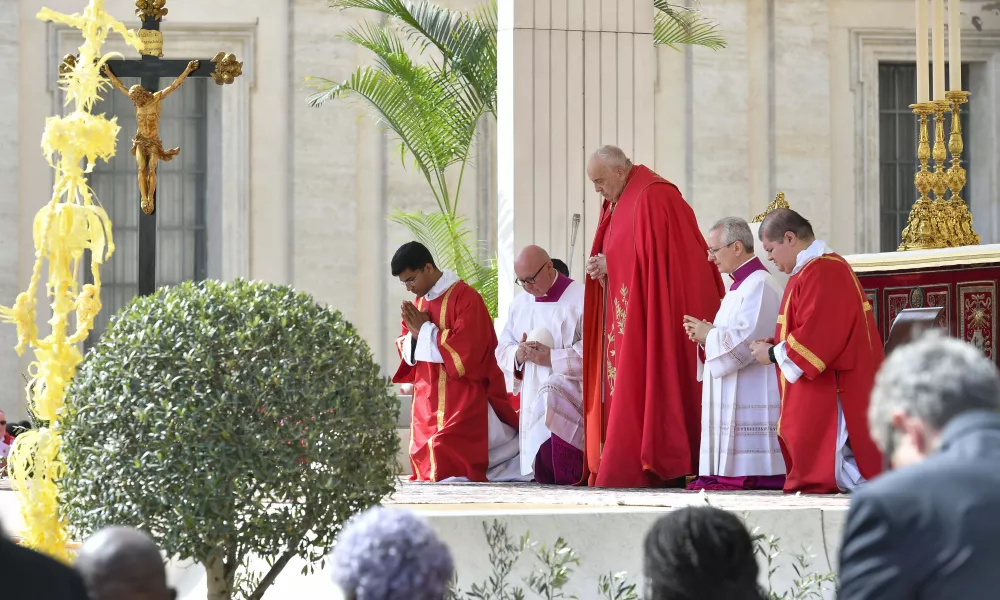 Pope Francis at Palm Sunday Mass in St. Peter's Square on March 24, 2024. | Photo by Vatican Media.