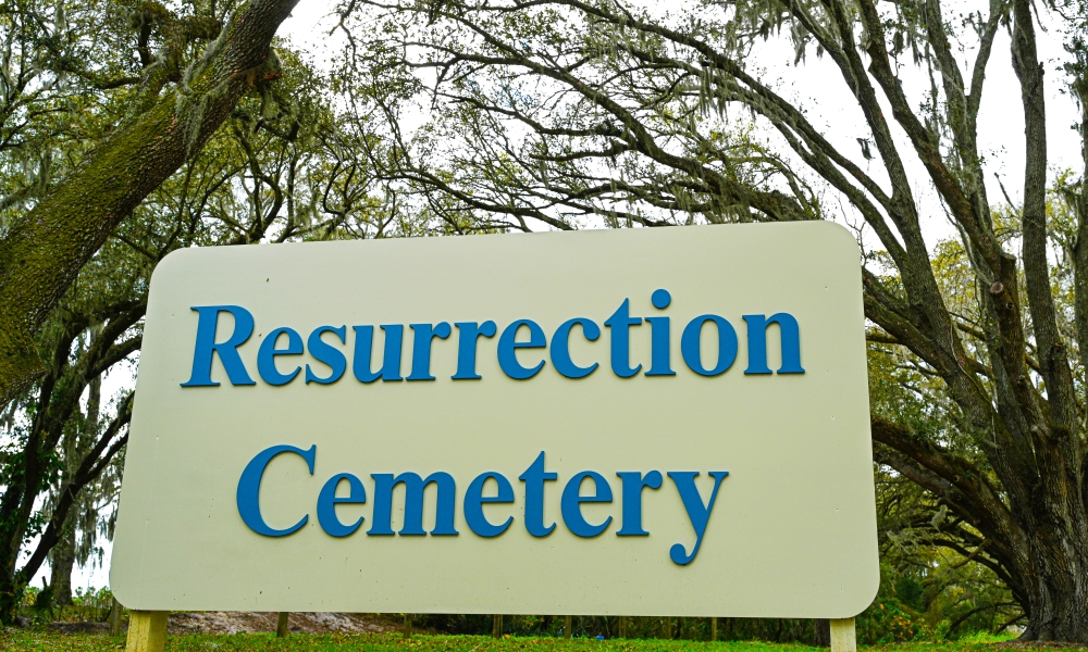 Resurrection Cemetery Sign