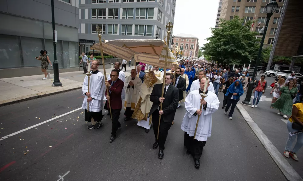 The National Eucharistic Pilgrimage passes through Philadelphia. | Photo by Jeffrey Bruno.