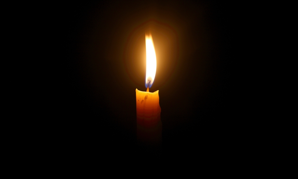 A lit candle