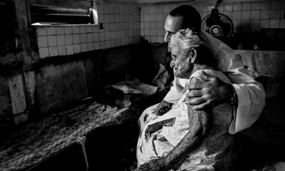 Priest and old woman