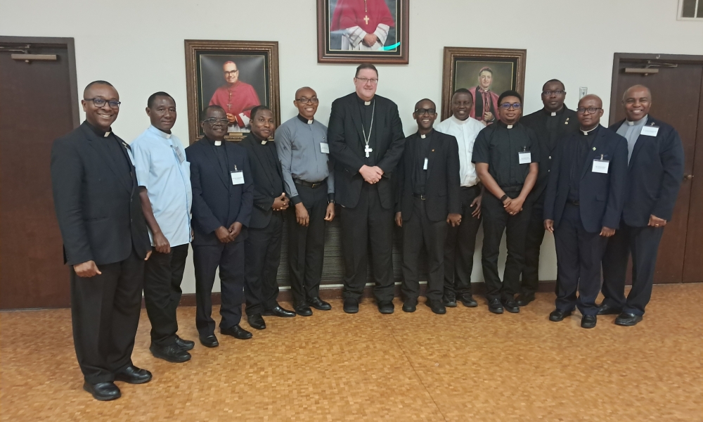 Bishop Gregory Parkes met with priests from the African community.