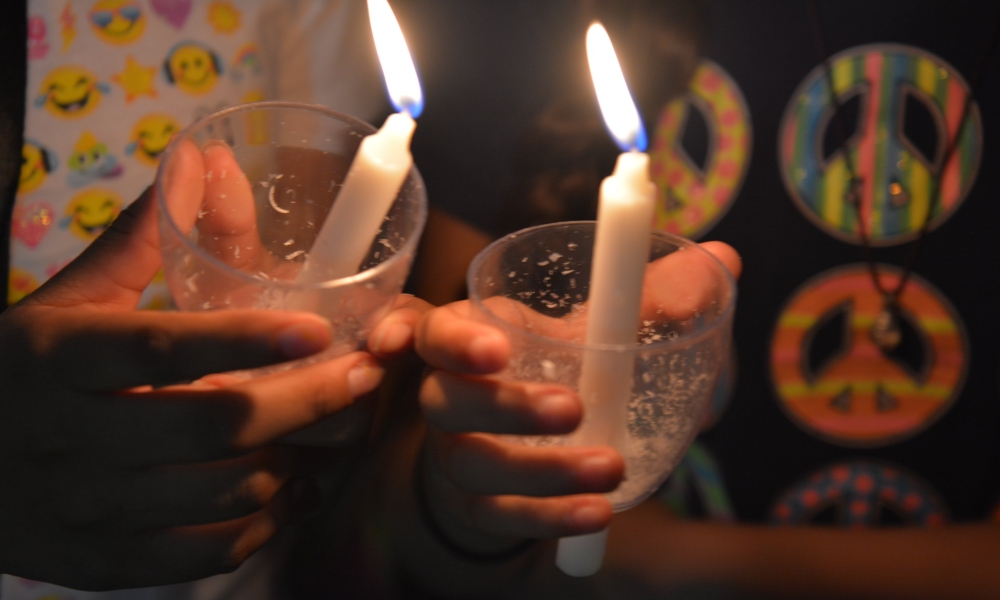 Kids with candles