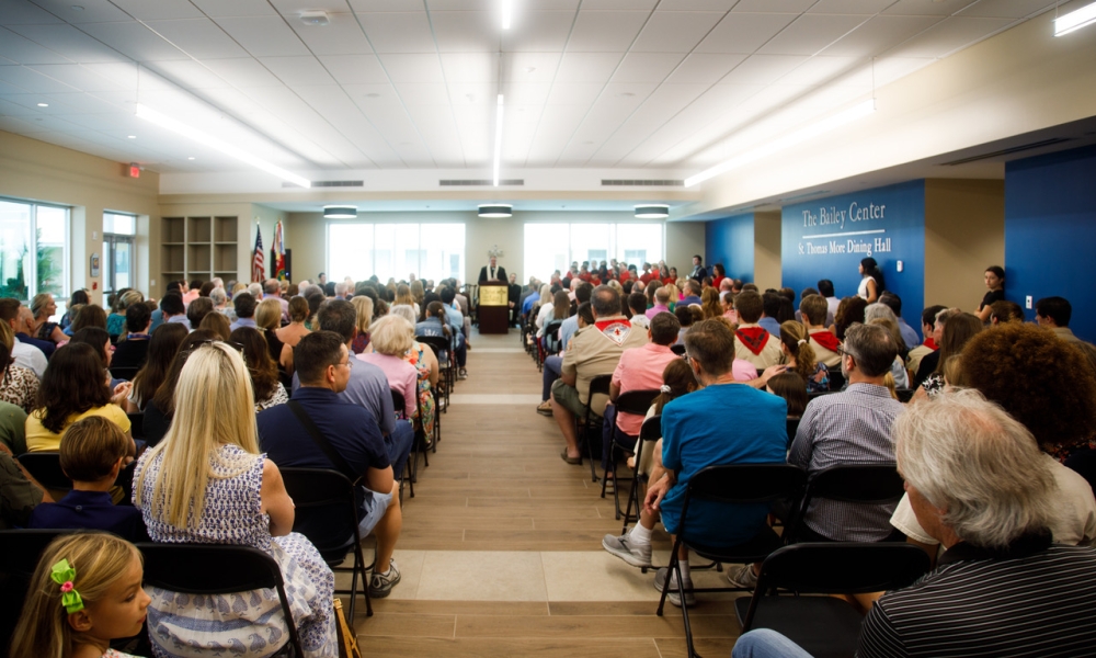 Bishop Parkes speaks at the blessing.