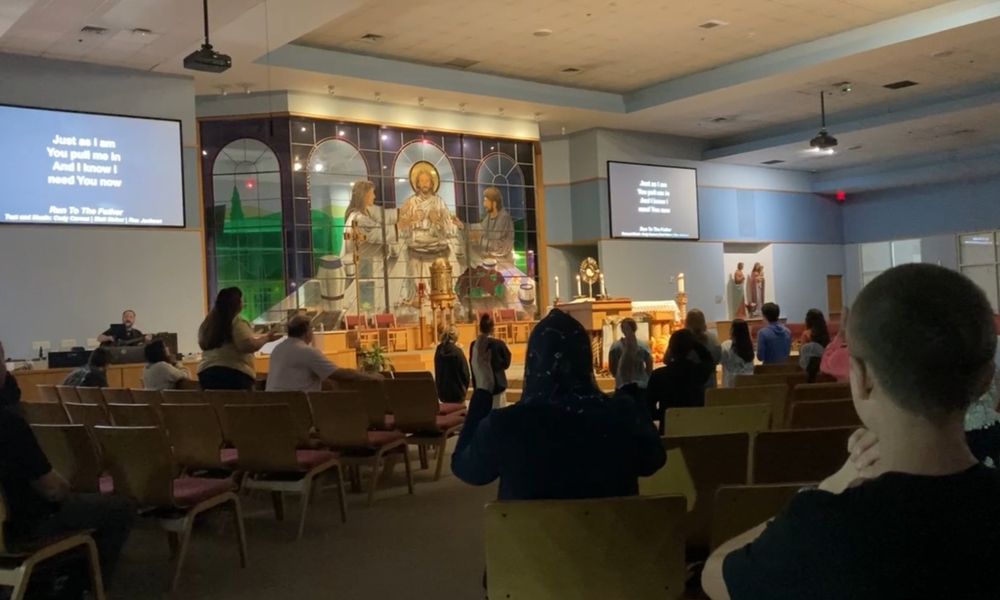 People praying at the 40 Hours for Vocations