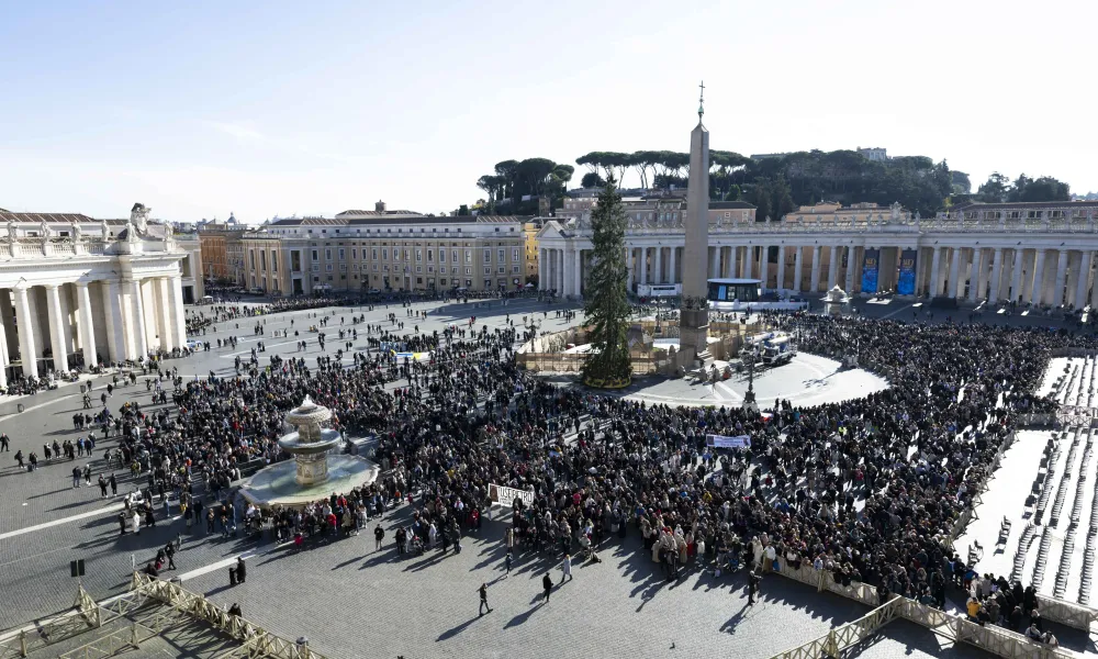 Pilgrims gather in St. Peter’s Square for Pope Francis’ Sunday Angelus address on the first Sunday of Advent, Dec. 1, 2024. | Photo by Vatican Media