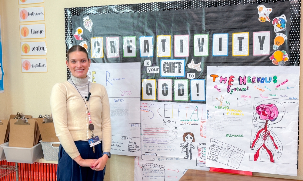 Ms. Isabelle Poole in her classroom