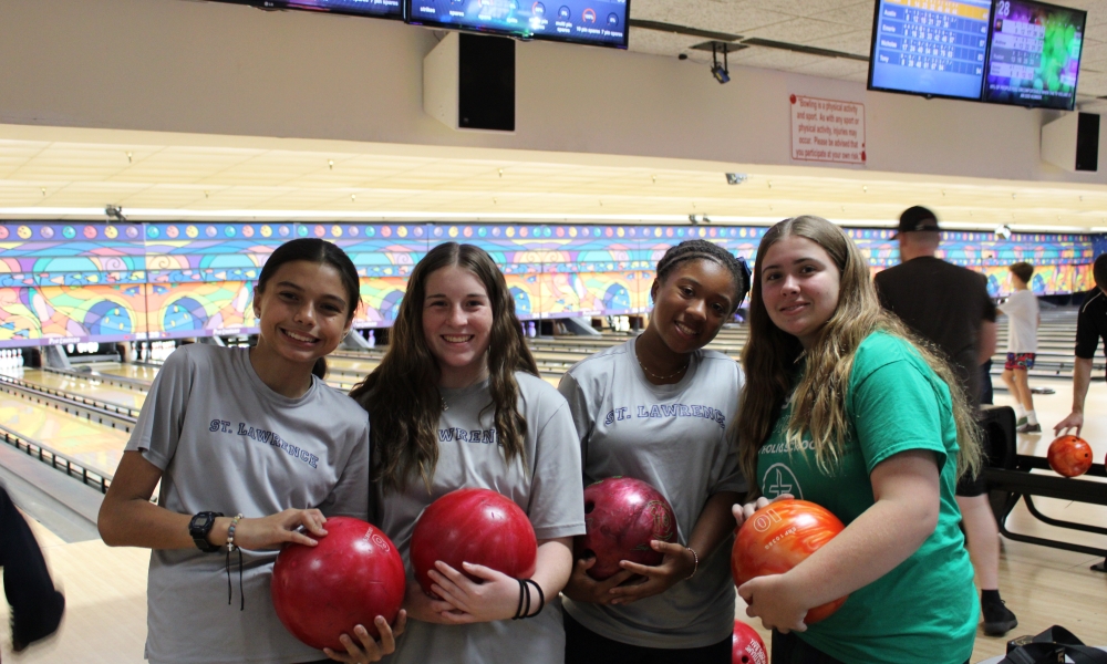 Students from St. Lawrence Catholic School celebrate the end of the school year at the bowling alley. | Courtesy photo.