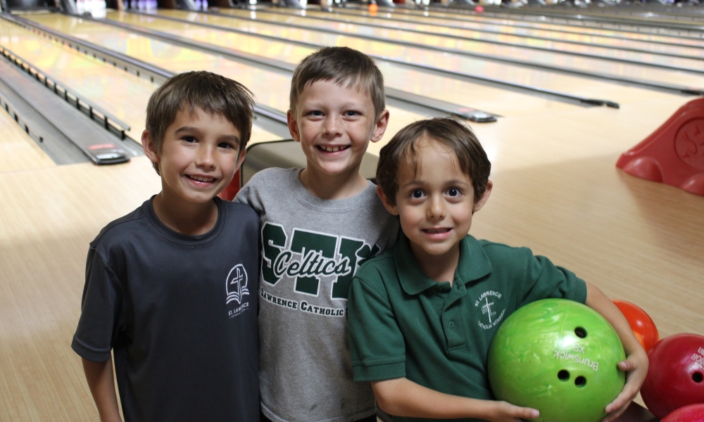 Students from St. Lawrence Catholic School celebrate the end of the school year at the bowling alley. | Courtesy photo.