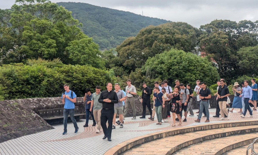 Father Boyle led a pilgrimage of military members to Nagasaki in July of 2024. This pilgrimage included praying a rosary in Peace Park where the atomic bomb exploded. | Courtesy Photo.