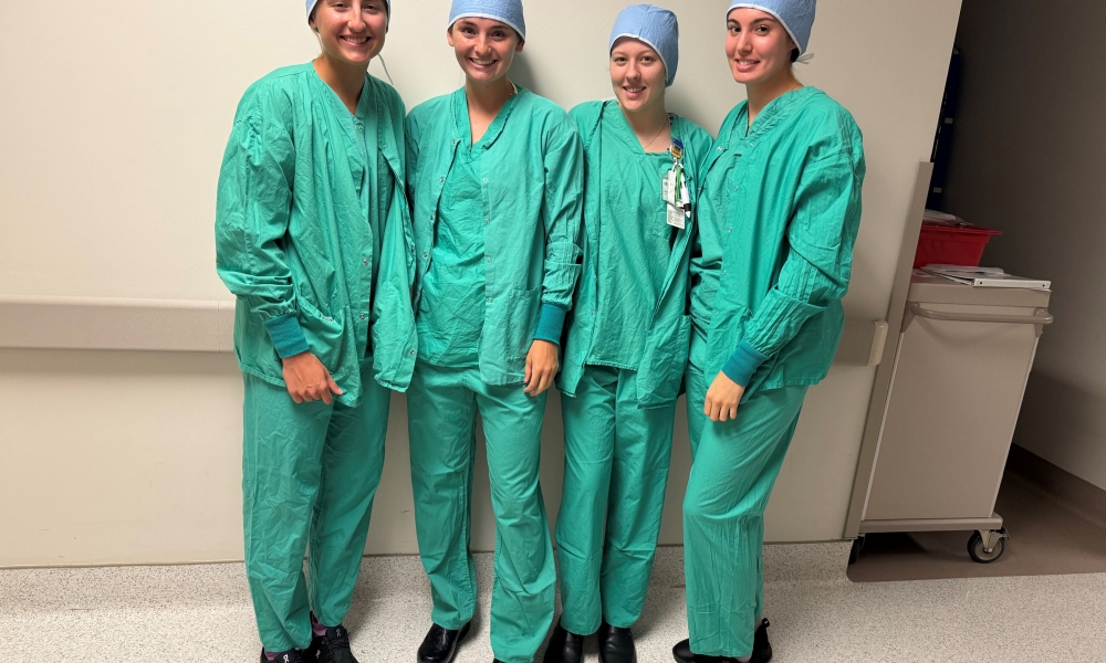 Emily Edwards, Laynee Marsee, Brenna Reinhard, and Emma Hayhurst at AdventHealth Zephyrhills during Spring 2024 at AdventHealth Zephyrhills.