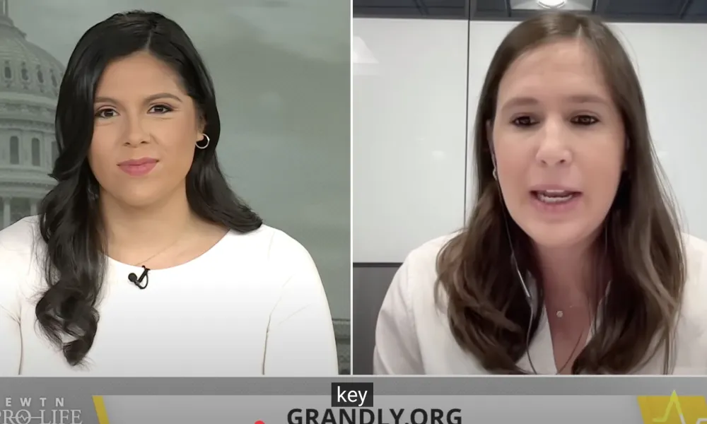 Grandly co-founder and director Pili Abouchaar (right) discusses the apostolate’s work with grandparents on “EWTN Pro-Life Weekly” on June 4, 2025. | Photo by “EWTN Pro-Life Weekly”/Screenshot.