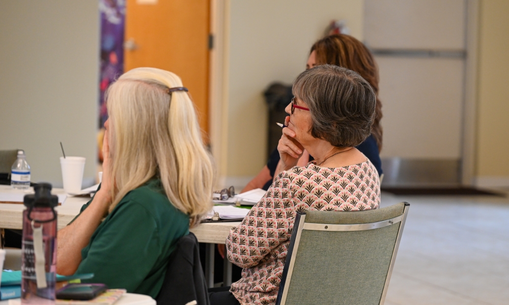 A parish group works together at the Parents and Families at the Center of Faith Formation workshop on May 31, 2025. | Photo by Brittany DeHaan.