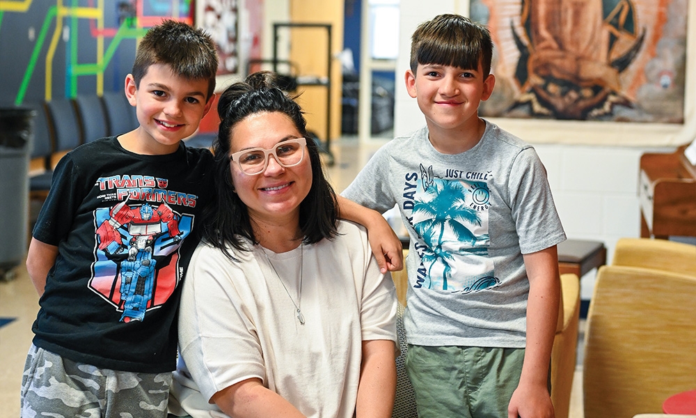 Kristina Markford with her two boys