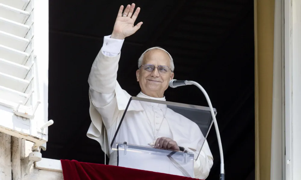 Pope Leo XIV, speaking in English, expressed his “sincere condolences” to “families who have lost loved ones, in particular their daughters, who were at the summer camp, in the disaster caused by flooding of the Guadalupe River in Texas in the United States” after praying the Angelus with pilgrims gathered in St. Peter’s Square on July 6, 2025. Credit: Vatican Media