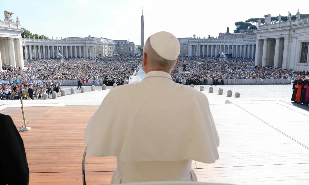 Pope Leo XIV presides over his weekly general audience in St. Peter’s Square at the Vatican on Sept. 17, 2025. Credit: Vatican Media