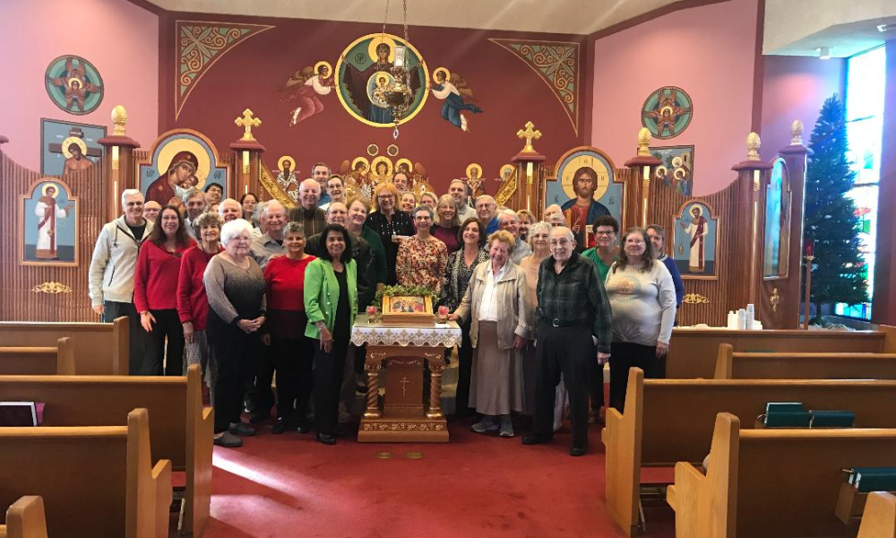 A group from St. Jerome Catholic Church in Largo made a stop at St. Thérèse Byzantine Catholic Church in St. Petersburg as part of their pilgrimage to churches in the area. | Courtesy photo.