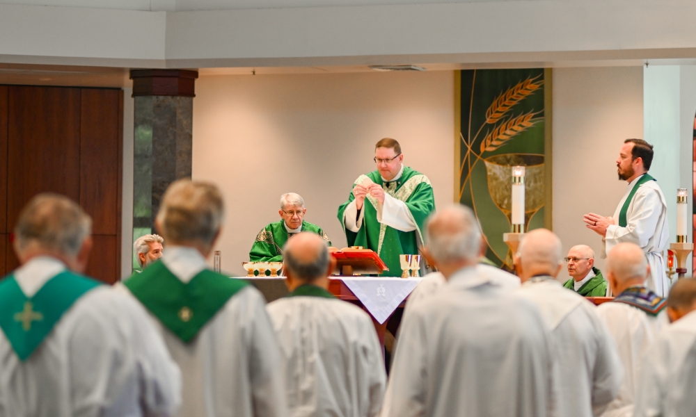 Priests at Thanksgiving Mass