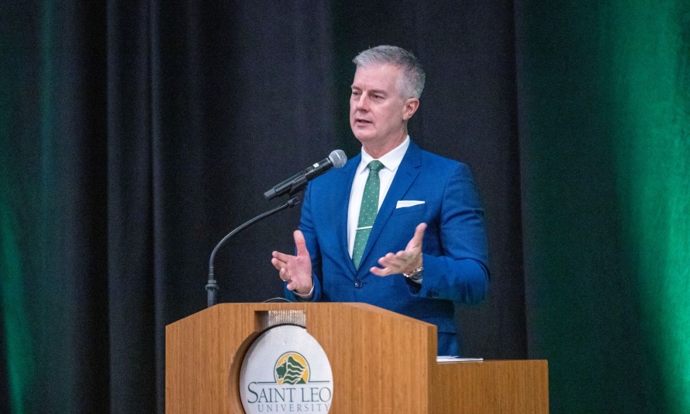 Dr. Jim Burkee delivers his presidential address.