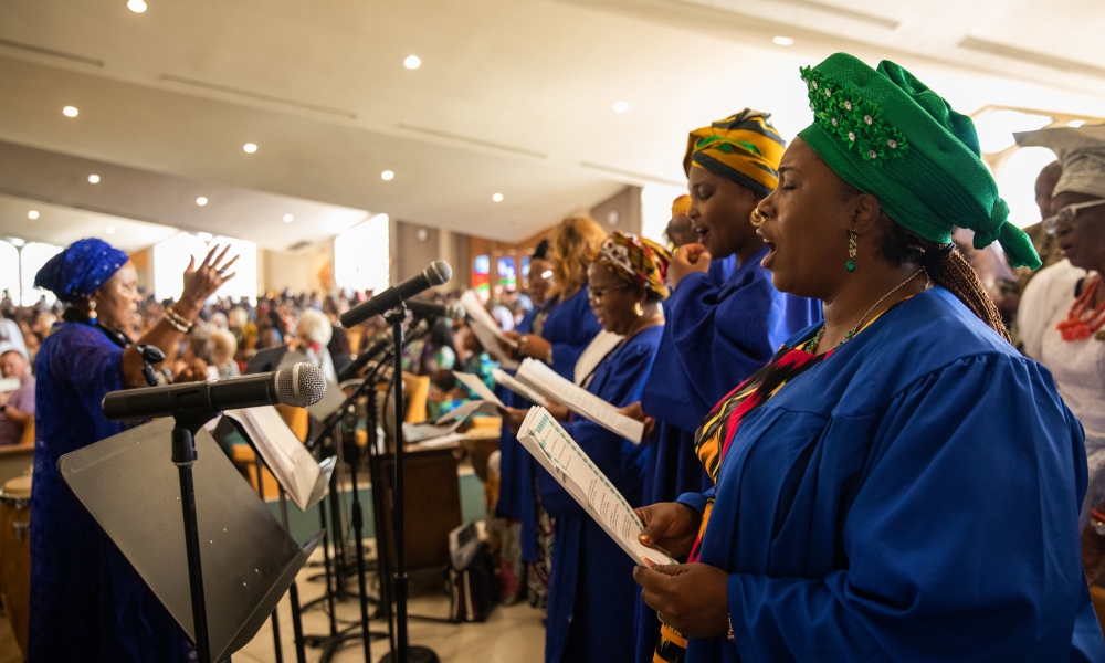 The choir sings at the 2024 Diocesan African Mass.