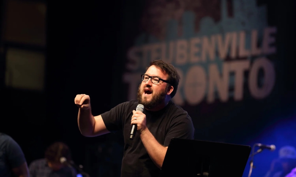 Michael Gormley, the leader of this retreat, speaks at a Steubenville conference.