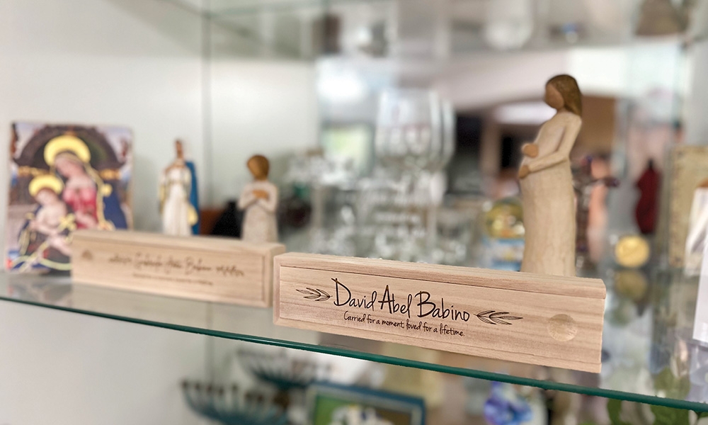 Image of wooden boxes that hold pregnancy tests