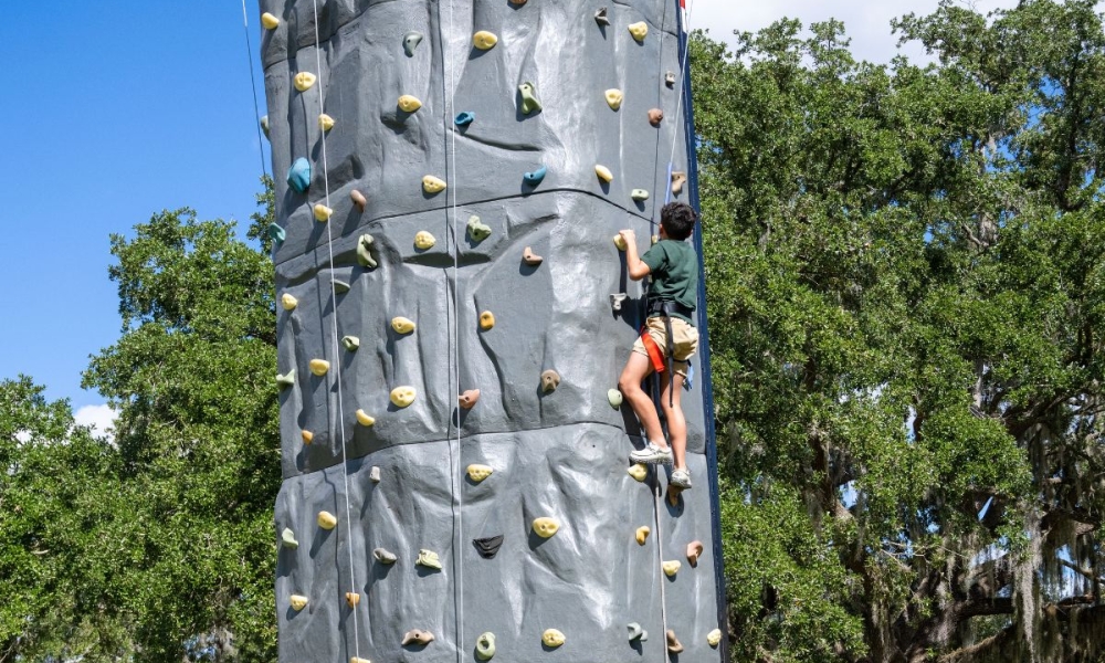 Saint Leo Student Climbs Rock Wall