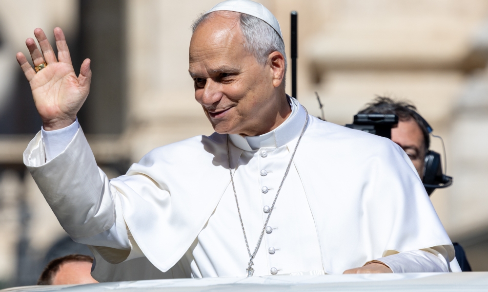Pope Leo XIV greets people in St. Peter's Square before his general audience on Wednesday, May 20, 2026. (photo: Daniel Ibanez/EWTN News.)