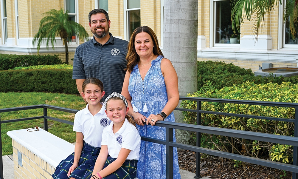 Aaron Alvarez, photographed with wife Nina and their daughters Angela and Francesca