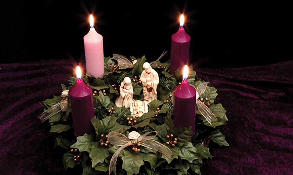 Lit Advent wreath